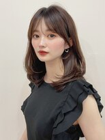 ハニーシブヤ(HONEY shibuya) 大人可愛い20代30代40代小顔レイヤー×オリーブベージュ