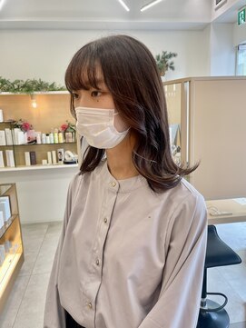 エヌ ドット ヘアープラス ミラクルヘアー(n. HAIR) 外ハネボブ×ブラウンベージュ