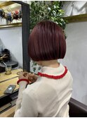 切りっぱなしボブ エアリーロング 美髪ピンクブラウン
