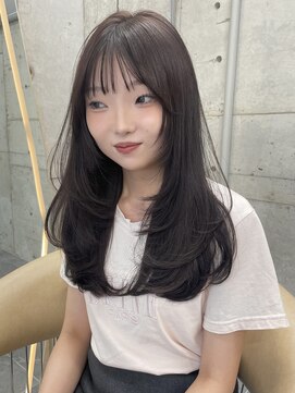 サイン 渋谷(SIGN) 韓国ヘアハッシュカットレイヤーカットベージュブリーチ無し