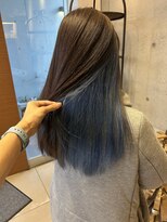 アチーブリス(achieve Liss)&nbsp;スカイブルーインナーカラー×ダークグレージュロングスタイル