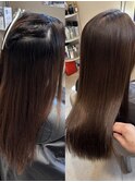 【Rei限定】巻ける髪質改善ストレート×ケアカラー（Tr込）