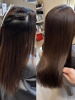 マキュムドオリ 並木通り(MAQUM) 【Rei限定】巻ける髪質改善ストレート×ケアカラー（Tr込）