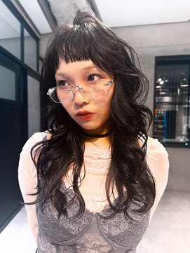 アルバム 銀座(ALBUM GINZA) ロング前髪カット小顔黒髪顔周りレイヤー_F31227