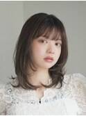 ミディアムレイヤー・ボブ/絶壁解消/20代/３０代/長め 