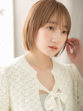カバーヘアアンドスパ ブリス 浦和(COVER HAIR&SPA bliss) ミルクブラウンブリーチなしハッシュカットレイヤーボブ20代X