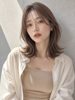 ノア 三宮店(NOA)&nbsp;【NOA】韓国風くびれミディ顔まわりレイヤーシースルーバング