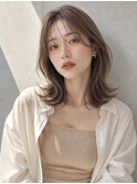 【NOA】韓国風くびれミディ顔まわりレイヤーシースルーバング