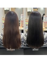 エルプラスヘアー 平尾店(L+hair)&nbsp;韓国風ブリーチなし髪質改善艶髪透明感秋カラー