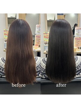 エルプラスヘアー 平尾店(L+hair) 韓国風ブリーチなし髪質改善艶髪透明感秋カラー