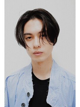 ゼンコー アオヤマ(ZENKO Aoyama) センターパート、黒髪、コンマヘア、ダークグレー、メンズヘア