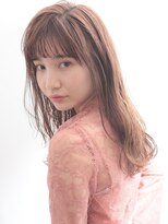 シースルーバングミルクティーピンク