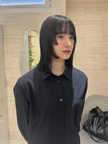 ジーナ 福岡天神(Zina)&nbsp;[Zina福岡天神]髪質改善/フェイスレイヤー/ネイビーブルー/前髪