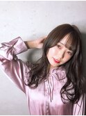 ゆるふわ暗髪セミディ