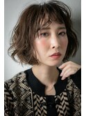 くすみベージュ乾かすだけ抜け感小顔ボブパーマv浦和20代30代