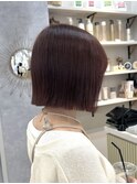 ボブ ミルクティーベージュ 艶髪 髪質改善カラー ショート
