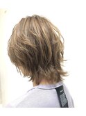 くびれヘアアプリコットオレンジハイライトカラーサーフカラー