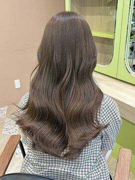 イオエ 西梅田(ioe) ブリーチなしカラー/髪質改善/ミルクティーベージュ/小顔ヘア