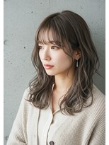 フルショウ 苦楽園店(FURUSHO)&nbsp;ヘーゼルグレージュ/グレージュヘア/くびれ巻き外ハネボブ