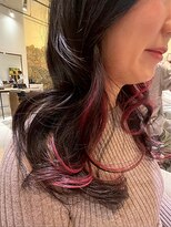 ヘアリゾート粋 リマ 銀座店(lima)&nbsp;デザインインナーカラー/チェリーピンク/カール/レイヤーカット