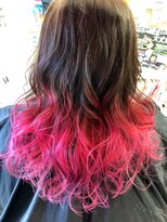 ビューティーサロン クレマン(Beauty salon a.cr'emant.)&nbsp;毛先のデザインカラー☆赤&ピンク