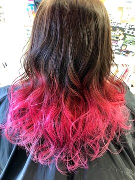 ビューティーサロン クレマン(Beauty salon a.cr'emant.) 毛先のデザインカラー☆赤&ピンク