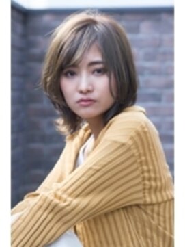 ケアリー 武蔵小杉(Carelly) ボブカーキグレージュ大人かわいいフェザーバングマッシュ