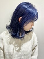 フォーク FOLK&nbsp;【FOLK】ネイビー＆ブルー☆似合わせ外ハネミディアムボブ♪