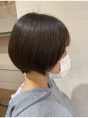 丸みショート/黒髪ボブ/透明感/大人ガーリー/ふんわりショート