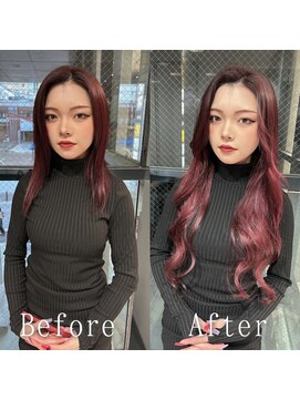 あるじゃんすー 仙台店 チェリーピンク#シールエクステ#韓国#ウォームカラー#仙台