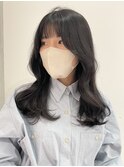【 YOKE 】ミディアムレイヤー顔まわりブルージュ暗髪艶髪韓国