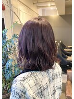 セプト 天神大名(SEPT.)&nbsp;ディープラベンダー　ゆる巻きボブ　暖色系カラー　髪質改善