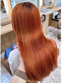 髪質改善カラーで創る オレンジブラウン！