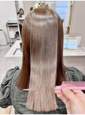 髪質改善ストレート 透明感カラー
