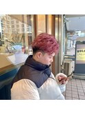 ピンクカラーパーマスタイル