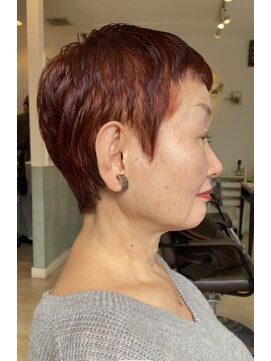 ハーティーモトヤワタ(hearty MOTOYAWATA) 白髪染めマニキュア×ミセスショート