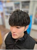 とれかけパーマを生かしたマッシュショート