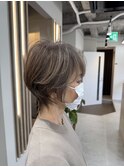 ショートボブ40代50代白髪ぼかし白髪染め博多