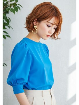 フルショウ 栄店(FURUSHO) アプリコットオレンジ/外ハネボブ/フェザーショート