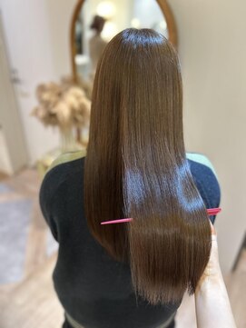 アンド ラ ブランシュ(&.La Blanche) アプリコットオレンジ/くびれヘア/ストレート/縮毛矯正