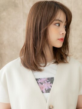 モッズヘア 越谷(mod's hair) シースルーバングブリーチなしミディアムレイヤーX越谷20代30代