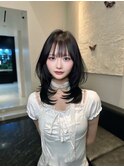 イメチェン/ピンクベージュ/アンブレラカラー/前髪/大阪梅田