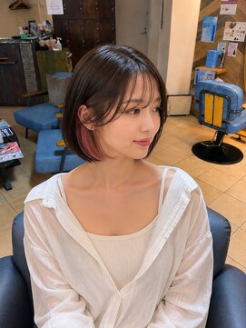 ネオリーブ モカ 川崎チネチッタ店(Neolive mocca) イヤリングデザインカラー×美ボブ
