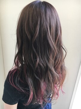 パザパ 成沢店(pa.za.pa.) インナーピンクカラー/韓国風巻き髪ロング/20代30代40代