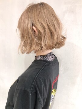 アルバム 銀座(ALBUM GINZA) ブロンドミニボブ_ココアブラウンフリンジウェーブ_ba277621