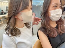 ロングのインナーカラーもダメージを最小限に☆ダメージを感じさせない、ケアブリーチカラー♪【横浜】