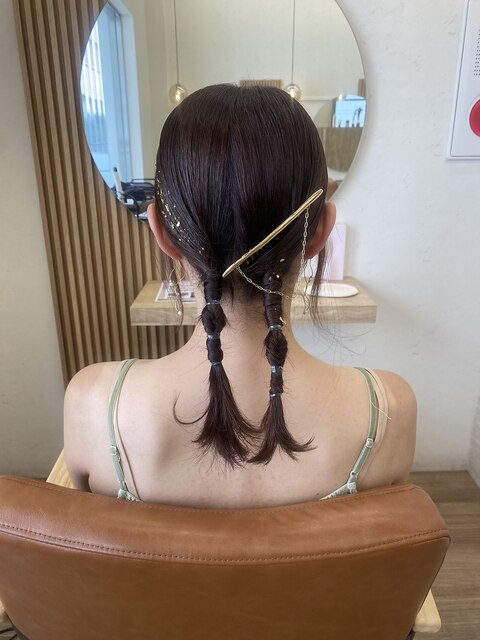 箔付きタイトヘアアレンジ/大宮東口タイトヘアアレンジ