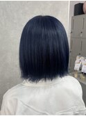 ブリーチ１回ブルーブラックカラー♪