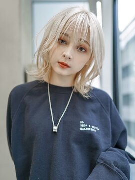 ギークス(GEEKS) 【GEEKS渋谷】ホワイトブリーチ/ハッシュカット/ウルフ/冬カラー