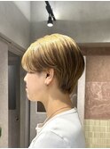 ★コンパクトマッシュショート！金髪ショートヘア！横浜ショート